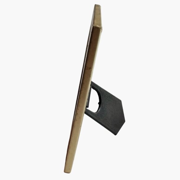 Gold Tone Metal Oval Picture Frame Small 3x5 inch Wall Mount Desktop - Picture 3 of 4